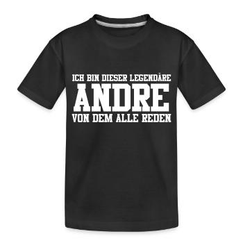 Andre Name Design - Kinder Premium Bio T-Shirt - Schwarz - Vorne