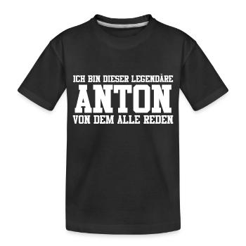 Anton Name Design - Kinder Premium Bio T-Shirt - Schwarz - Vorne