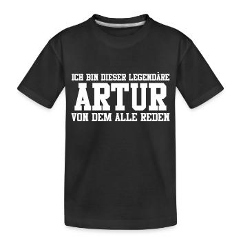 Artur Name Design - Kinder Premium Bio T-Shirt - Schwarz - Vorne