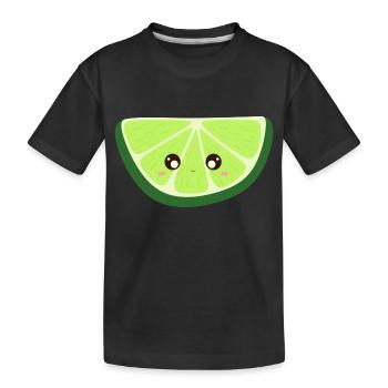 kawaii lime - Kids' Premium Organic T-Shirt - black - Front