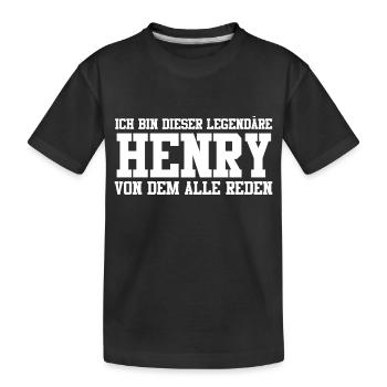 Henry Name Design - Kinder Premium Bio T-Shirt - Schwarz - Vorne