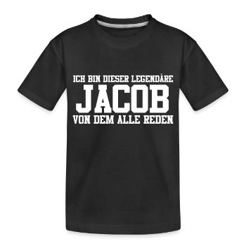Jacob Name Design - Kinder Premium Bio T-Shirt - Schwarz - Vorne