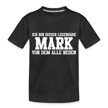 Mark Name Design - Kinder Premium Bio T-Shirt - Schwarz - Vorne