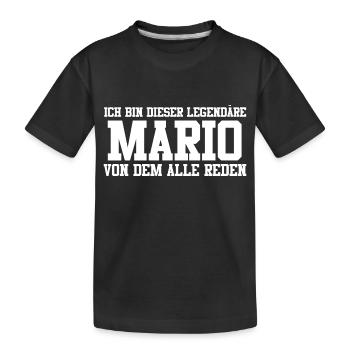 Mario Name Design - Kinder Premium Bio T-Shirt - Schwarz - Vorne