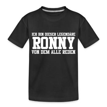 Ronny Name Design - Kinder Premium Bio T-Shirt - Schwarz - Vorne