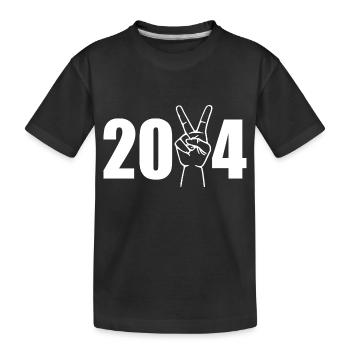 2024 Hand with victory sign - Kids' Premium Organic T-Shirt - black - Front