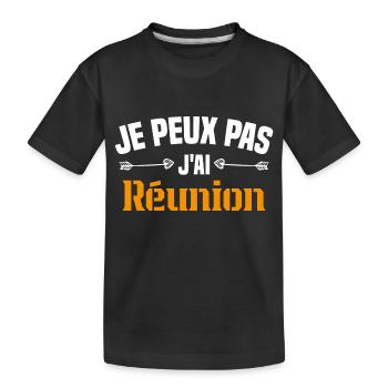 je peux pas j ai Réunion - T-shirt bio Premium Enfant - noir - Devant