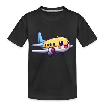 Niedliches Flugzeug - Kinder Premium Bio T-Shirt - Schwarz - Vorne