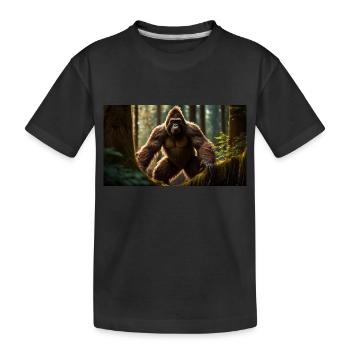 Sasquatch Bigfoot im Waldmonster dunkel - Kinder Premium Bio T-Shirt - Schwarz - Vorne