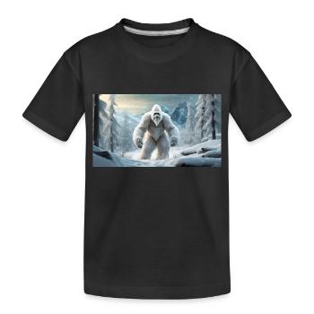 Sasquatch Bigfoot in den Bergen Schneemonster - Kinder Premium Bio T-Shirt - Schwarz - Vorne