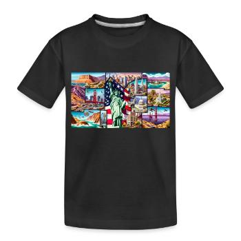 United States - Kinder Premium Bio T-Shirt - Schwarz - Vorne