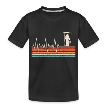 Heartbeat Grim Reaper - Kids' Premium Organic T-Shirt - black - Front