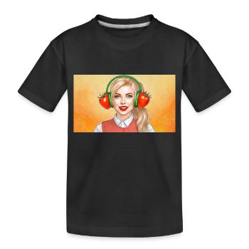 tomates sur les oreilles (Tomaten auf den Ohren) - T-shirt bio Premium Enfant - noir - Devant