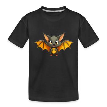 Petite chauve-souris drôle - T-shirt bio Premium Enfant - noir - Devant