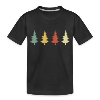 Vintage Retro Baum - Kinder Premium Bio T-Shirt - Schwarz - Vorne