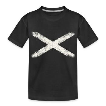 Scottish Cross - Kids' Premium Organic T-Shirt - black - Front