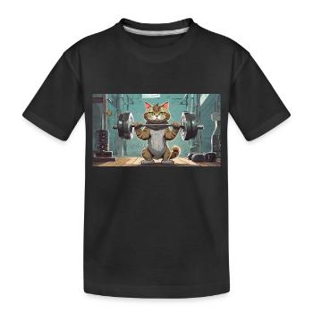 Jeu de mots ambigu sur l’expression allemande - Muskelkater - T-shirt bio Premium Enfant - noir - Devant