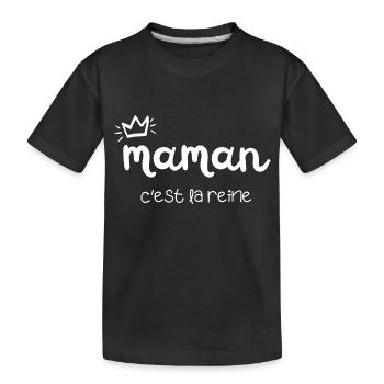 maman c’est la reine - T-shirt bio Premium Enfant - noir - Devant