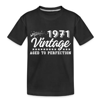 Vintage 1971 Aged to perfection - Kids' Premium Organic T-Shirt - black - Front