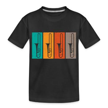 Tromboniste Rétro Trombone Marching Band Tro - T-shirt bio Premium Enfant - noir - Devant