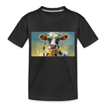 Jeu de mots : expression ambiguë – Blinde Kuh (vache aveugle) - T-shirt bio Premium Enfant - noir - Devant