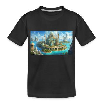 wunderschöne mythische Orte – Atlantis vor dem Untergang - Kinder Premium Bio T-Shirt - Schwarz - Vorne