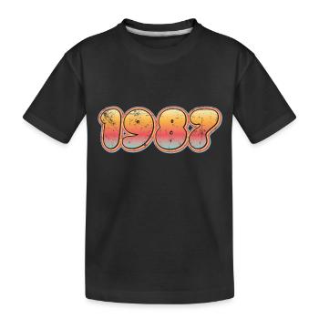 1987 Vintage - Kinder Premium Bio T-Shirt - Schwarz - Vorne
