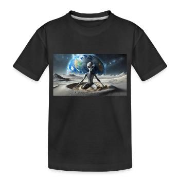 extraterrestre gris à la surface de la lune – méditer - T-shirt bio Premium Enfant - noir - Devant
