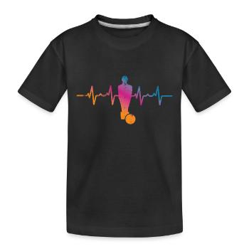 Tischfußball Herzschlag - Kinder Premium Bio T-Shirt - Schwarz - Vorne