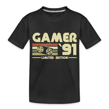 Spieler 91 - Kinder Premium Bio T-Shirt - Schwarz - Vorne