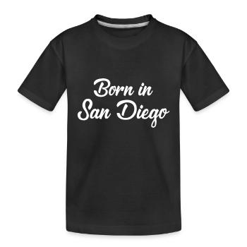 Né à San Diego - Californie - États-Unis - Amérique - T-shirt bio Premium Enfant - noir - Devant
