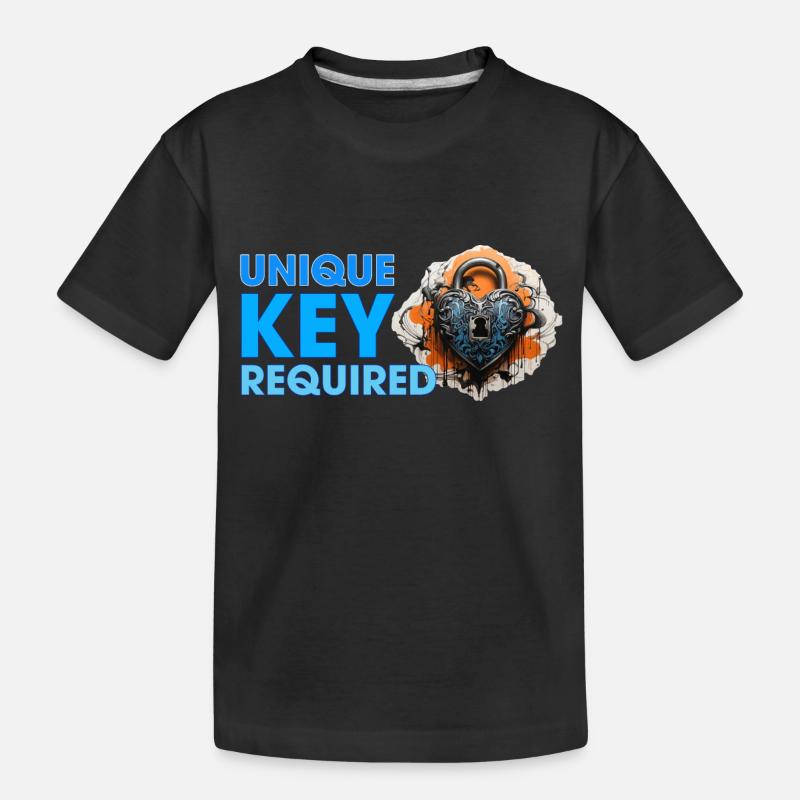 Schlüssel zum Herzen wird gesucht - Kinder Premium Bio T-Shirt - Schwarz