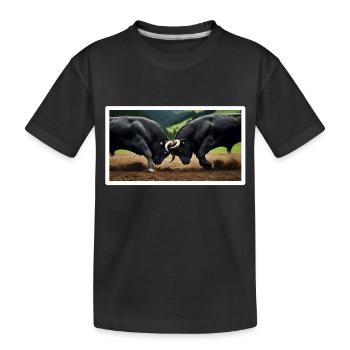Match de classement des Bulls d’Hérens - T-shirt bio Premium Enfant - noir - Devant