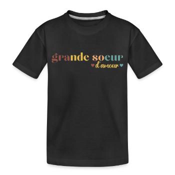Grande soeur d' amour cadeau pour grande soeur - T-shirt bio Premium Enfant - noir - Devant