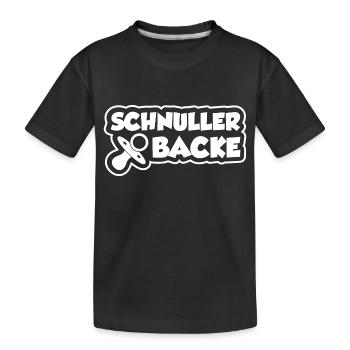 Schnullerbacke - Kinder Premium Bio T-Shirt - Schwarz - Vorne