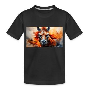 Animaux mignons - cheval - T-shirt bio Premium Enfant - noir - Devant