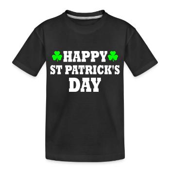 happy st patrick's day - Kids' Premium Organic T-Shirt - black - Front