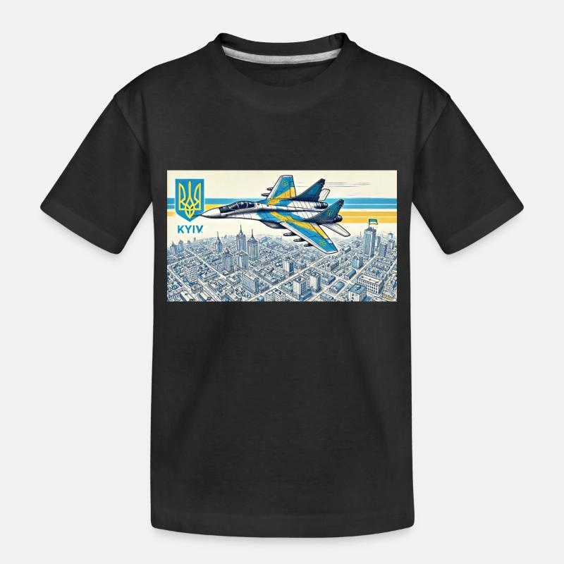 Der Geist von Kiew - Kinder Premium Bio T-Shirt - Schwarz