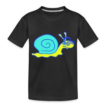Coole DJ Schnecke Süßes Party Tier Schneckenhaus - Kinder Premium Bio T-Shirt - Schwarz - Vorne