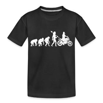 Evolution Motorrad Biker Mutter Motorrad Motorrad Motorrad - Kinder Premium Bio T-Shirt - Schwarz - Vorne