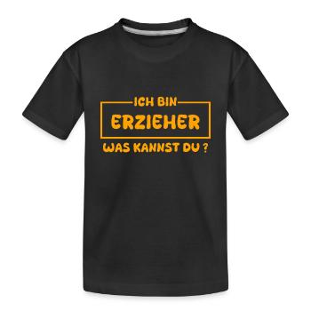 Geschenk für Erzieher - Kinder Premium Bio T-Shirt - Schwarz - Vorne