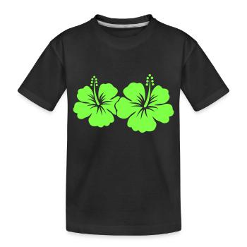 Hibiscus Flower - Kids' Premium Organic T-Shirt - black - Front