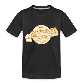 Sardine tinned fish chewing gum - Kids' Premium Organic T-Shirt - black - Front