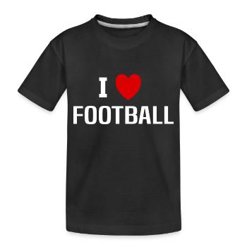 Ich liebe Fußball - Kinder Premium Bio T-Shirt - Schwarz - Vorne
