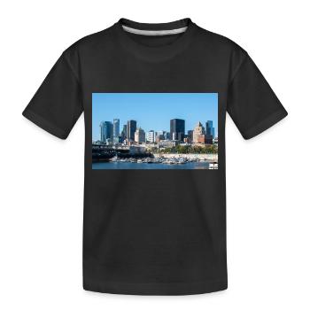 Vue panoramique sur les toits de Montréal depuis le port - T-shirt bio Premium Enfant - noir - Devant