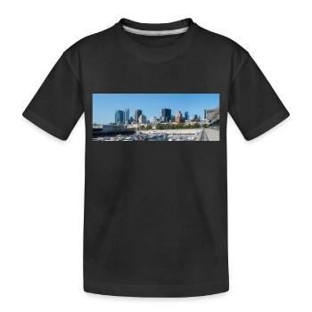 Vue panoramique sur les toits de Montréal depuis le port - T-shirt bio Premium Enfant - noir - Devant