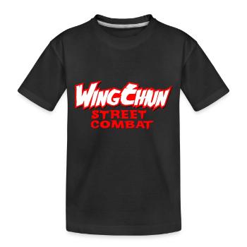 Street combat Wing Chun shirt - Kids' Premium Organic T-Shirt - black - Front