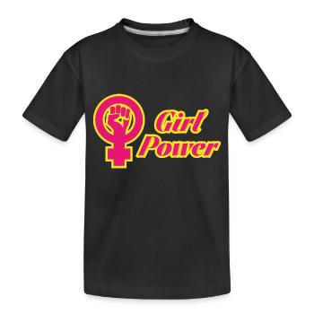 Girl Power - Kinder Premium Bio T-Shirt - Schwarz - Vorne