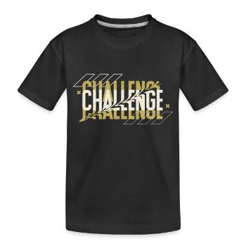 Black Typography Challenge Hoodie - Kinder Premium Bio T-Shirt - Schwarz - Vorne