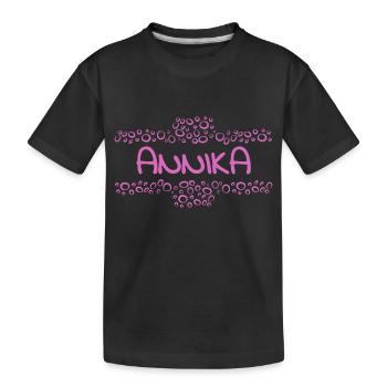 First name Annika - Kids' Premium Organic T-Shirt - black - Front